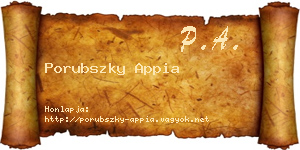 Porubszky Appia névjegykártya